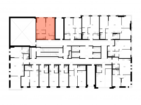 ЖК «Москворечье», планировка 1-комнатной квартиры, 39.30 м²