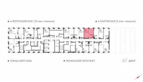 ЖК «Обручева 30», планировка 1-комнатной квартиры, 36.30 м²
