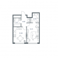 ЖК «iLove», планировка 2-комнатной квартиры, 81.20 м²