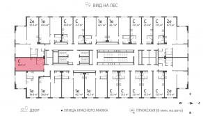 ЖК «ParkSide», планировка студии, 28.60 м²
