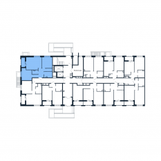 ЖК «Полис Приморский 2», планировка 2-комнатной квартиры, 55.40 м²