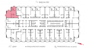 ЖК «ParkSide», планировка 1-комнатной квартиры, 36.50 м²