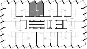 ЖК «MOD», планировка 1-комнатной квартиры, 43.19 м²
