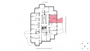ЖК «Марк», планировка 1-комнатной квартиры, 45.30 м²