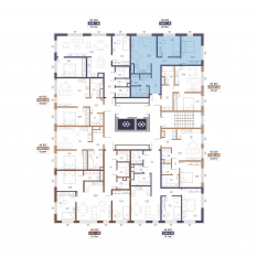 ЖК «Малоохтинский, 68», планировка 2-комнатной квартиры, 66.08 м²