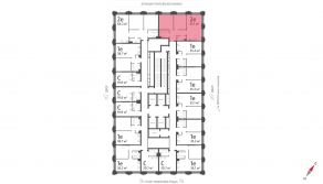 ЖК «ЗИЛАРТ», планировка 2-комнатной квартиры, 61.10 м²