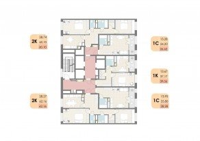 ЖК «Дюна», планировка студии, 28.28 м²
