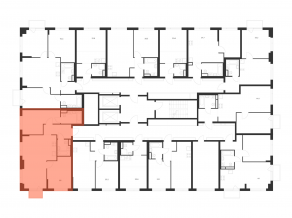 ЖК «Бунинская набережная», планировка 2-комнатной квартиры, 64.70 м²