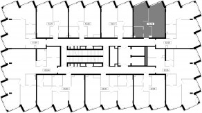 ЖК «MOD», планировка 1-комнатной квартиры, 43.78 м²