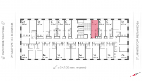 ЖК «ЗИЛАРТ», планировка студии, 23.20 м²