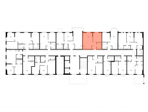 ЖК «Москворечье», планировка 1-комнатной квартиры, 40.50 м²