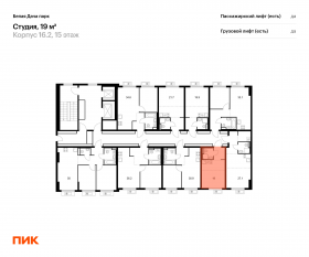 ЖК «Белая Дача парк», планировка студии, 19.00 м²