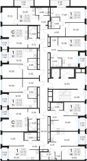 ЖК «GloraX Парголово», планировка 1-комнатной квартиры, 36.50 м²