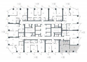 ЖК «Famous», планировка 1-комнатной квартиры, 42.84 м²