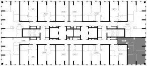 ЖК «MOD», планировка 2-комнатной квартиры, 64.45 м²