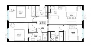 ЖК «Эко Видное 2.0», планировка 3-комнатной квартиры, 81.00 м²