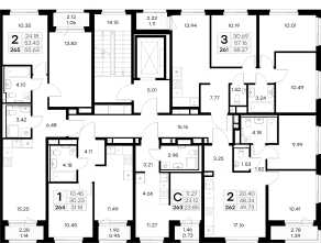 ЖК «GloraX Новоселье», планировка 1-комнатной квартиры, 31.18 м²