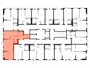 ЖК «Ярославский квартал», планировка 2-комнатной квартиры, 66.30 м²