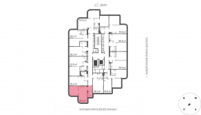 ЖК «Марк», планировка 1-комнатной квартиры, 39.10 м²