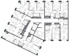 ЖК «Михалковский», планировка 2-комнатной квартиры, 38.50 м²