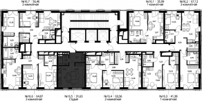 ЖК «Селигер Сити», планировка студии, 32.43 м²