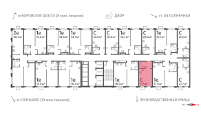 ЖК «Лучи», планировка студии, 21.50 м²