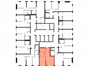 ЖК «2-й Иртышский», планировка 1-комнатной квартиры, 42.90 м²