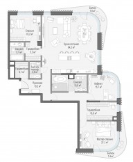 ЖК Дом «Лаврушинский», планировка 3-комнатной квартиры, 177.70 м²