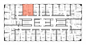 ЖК «Ярославский квартал», планировка 1-комнатной квартиры, 34.20 м²