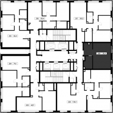 ЖК «Селигер Сити», планировка 1-комнатной квартиры, 49.70 м²