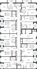 ЖК «GloraX Парголово», планировка 1-комнатной квартиры, 37.53 м²