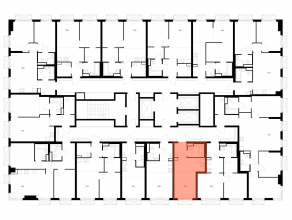 ЖК «2-й Иртышский», планировка студии, 22.60 м²