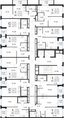 ЖК «GloraX Парголово», планировка 1-комнатной квартиры, 35.93 м²