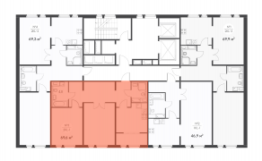ЖК «Ярославский», планировка 2-комнатной квартиры, 69.80 м²