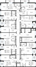 ЖК «GloraX Парголово», планировка 1-комнатной квартиры, 35.93 м²
