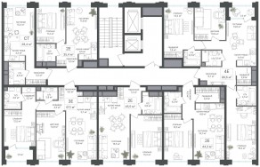 ЖК «Михалковский», планировка 2-комнатной квартиры, 35.40 м²