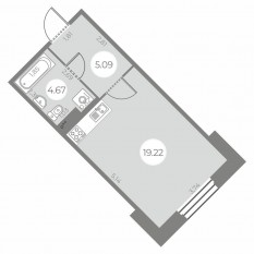 ЖК «Огни Залива», планировка студии, 28.98 м²