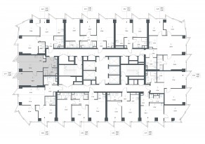 ЖК «Famous», планировка 1-комнатной квартиры, 45.63 м²