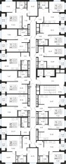 ЖК «GloraX Парголово», планировка 2-комнатной квартиры, 52.81 м²