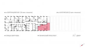 ЖК «Обручева 30», планировка 2-комнатной квартиры, 60.80 м²