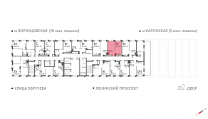 ЖК «Обручева 30», планировка 1-комнатной квартиры, 35.40 м²