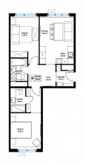 ЖК «Эко Видное 2.0», планировка 2-комнатной квартиры, 60.40 м²