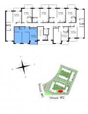 МЖК «Счастье 2.0», планировка 2-комнатной квартиры, 61.90 м²