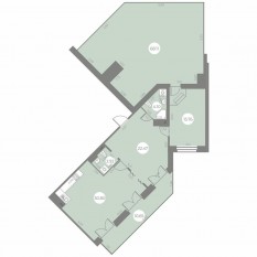ЖК «Огни Залива», планировка 1-комнатной квартиры, 101.80 м²