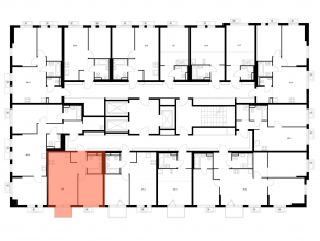 ЖК «Ярославский квартал», планировка 1-комнатной квартиры, 39.00 м²