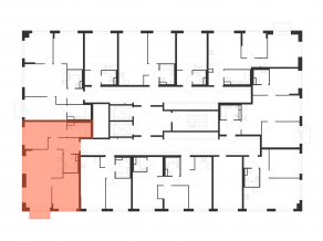 ЖК «Бунинская набережная», планировка 2-комнатной квартиры, 64.90 м²