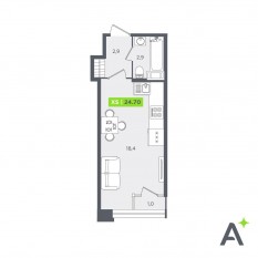 ЖК «FoRest Аквилон», планировка студии, 24.70 м²