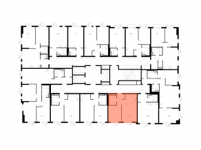ЖК «Ярославский квартал», планировка 1-комнатной квартиры, 38.10 м²