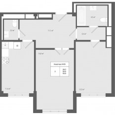 МЖК «Яковлево», планировка 2-комнатной квартиры, 59.90 м²