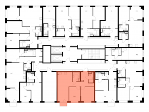 ЖК «Бунинская набережная», планировка 2-комнатной квартиры, 58.30 м²